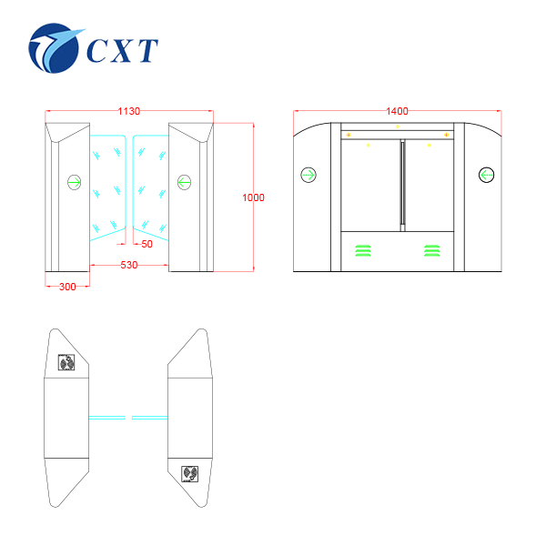 Sliding gate CXT-PY510J Waist height turnstile
