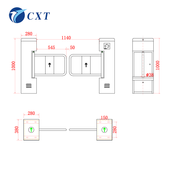 Vertical RFID Card Reader Swing Turnstile