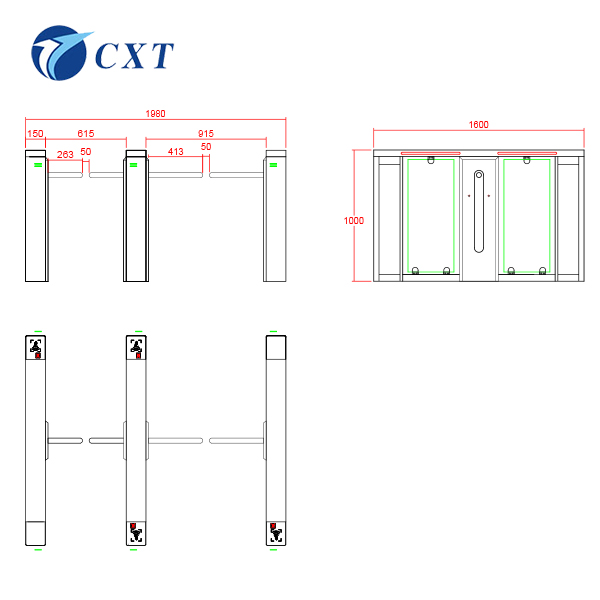  Drop Arm Turnstile One word gate CXT-YZ1600 