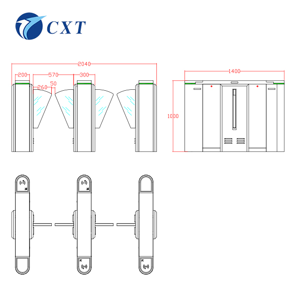 型号： CXT-YW200规格： 1200*320*1000mm杆长： 260mm工艺： 采用激光、折弯、切割、焊接、抛光、打磨等材料： 国标304号不锈钢(可订制201不锈钢、铁烤漆)

大圆弧椭圆无刷翼闸产品功能特点：
1）具有故障自检和逻辑判断功能，方便用户维护及功能调试；
2) 灵活的拨码设置设备的各项性能，多达几十种；
3) 机械、红外双重防夹功能，在挡臂复位的过程中遇阻时，自动停止或反弹，同时发出报警信号；
4）多种模式报警功能，含非法闯入、反闯入、尾随、通行超时报警等；
5）防冲功能，在没有接收到开闸信号时，挡臂自动锁死；
6）反向闯入关闭报警功能，当正向刷卡后，有人先从反向闯入，则挡翼迅速关闭同时发出报警；
7）灵活的通行指示功能，高亮度指示灯加上其人性化的提示功能，让通道更具特色；
8）常开、常闭模式可调，轻松通过拨码或外接手动按钮控制；
9)自动检测复位功能，开闸后，在规定的时间内（可调）未检测物体通行时，系统将自动取消此次通行的权限；
10）断电自动常开，以满足消防的要求；
11) 可与多种控制设备相挂接，接收继电器开关信号工作；
12）通行模式多样，可单向或双向控制人员进出，或单向受控，反向自由通行；
13）适应环境能力强，可在各种恶劣的环境下正常工作，超强的自我保护能力，可适应弱电短路、强光照射、雾雨雪、台风天气及环境变化。
2、可扩展功能：
◆双向自动计数功能，可正向“加”，反向“减”，自动统计在场人数（订制）。
◆语音提示功能：“欢迎光临！一路顺风！请刷卡！”等（订制）；
◆伸缩臂材料及原色选择。

3、翼闸主要结构和配置（以单通道为准）：
   标准不锈钢机箱2个、有机玻璃臂2块、工业级主控板2块、变压器2个、电机2个、机芯及传动部分2套、红外对射3-4对、高亮提示灯4个
4、翼闸标准技术参数：
◆机箱尺寸：  1200*320*1000mm
◆加工工艺：采用折弯、切割、焊接、抛光、打磨等工艺生产
◆单机重量：  约90Kg（单机芯）、约120KG（双机芯）
◆机箱材料：  标准304号不锈钢框架结构
◆工作环境:   室内或室外(配防雨架)
◆接入电压：  AC220±10% V,50HZ
◆驱动电机：  直流电机（60W/24V）
◆电机转速：  1600转/分
◆输入接口：  继电器开关信号
◆LED指示灯：2个
◆读卡窗：    2个
◆正常使用寿命：500万次
◆湿度:5%--90%
◆通行速度：30-40人/分钟
◆闸门开、关时间： 1-2秒
◆上电后进入通行状态所需时间： 3秒
◆出现故障后的自动复位时间：10秒
◆工作温度：-40℃—— 80℃


相关文章